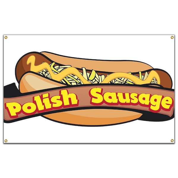 Polish Sausage Banner Concession Stand Food Truck Single Sided